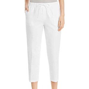 Le Gali Women's Cropped Drawstring apered Leg Jordana Pant White Small NWT